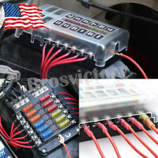 12Way Auto Car Power Distribution Blade Fuse Holder Box Block Panel Board 12/32V picture