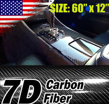 Premium Fibra De Carbono For Car Vinilo Para Autos Carros Negro 1ft x 5ft 7D US picture