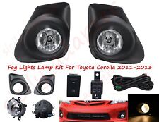 Pair RH+LH Fog Lights Lamp Kit For Toyota Corolla 2011-2013 W/ Bezel Switch US picture