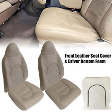 For 1999 2000 Ford F250 F350 Lariat Front Leather Seat Cover Tan & Foam Cushion picture