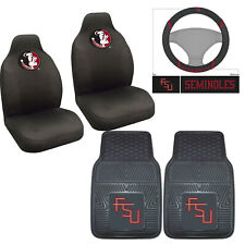 5PC NCAA Florida State Seminoles Seat Covers Floor Mats & Steering Wheel Cover picture