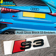 Audi S3 Gloss Black Emblem 3D Badge Rear Trunk Lid for S Line Logo Nameplate OEM picture