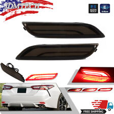 Smoke LED Rear Reflector Tail Brake Signal Lamp Foglights For 18-up Toyota Camry picture