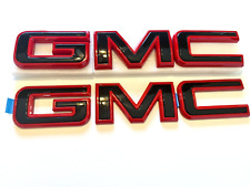 2 PC Front & Rear Emblem Red Black For 2020-24 GMC Sierra 1500 2500HD 3500HD picture