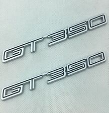 2pcs GT-350 GT350 Emblem Rear Logo Car Decal Rear Trunk Badge (Black Silver) picture