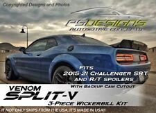 PSDesigns Split V Wickerbill spoiler fits 2015+ Dodge Challenger Backup Cam picture