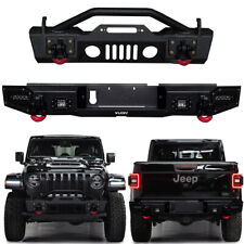 Vijay For 2020-2024 Jeep Gladiator JT Front or Rear Bumper w/D-Rings & Lights picture