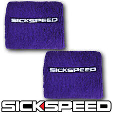2 PURPLE ENGINE BAY RESERVOIR TANK COVER DRESS UP KIT FOR BRAKE/CLUTCH FLUID P13 picture