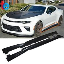 T6 Style Side Skirt Rocker Panel Extension For Camaro 16-20 SS & RS LT LS Black picture