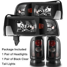 94-01 for Dodge Ram 1500 2500 3500 Black Headlights Corner & Tail Lights Smoke  picture