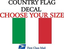 ITALIAN COUNTRY FLAG, STICKER, DECAL, 5YR VINYL, Country flag of Italy picture