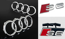 S6 Car Hood Rear Rings Front Grille Emblem Boot Sticker Silver Chrome For Audi  picture