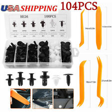 100Pack Universal Rivet Clips Car Retainer Fender Liner Fastener 6 Size w/ 4Tool picture