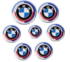 Original 7PCS For BMW 50th Anniversary Emblem Centre Caps Badges 82 74 68 45mm picture