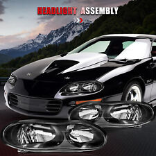 For 1998-2002 Chevy Camaro Z28 Headlights Assembly Pair Headlamp Replacement Set picture