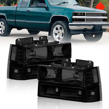 Pair Black Headlights & Bumper Lamp For 1994-2000 Chevy Suburban 1500 2500 3500 picture