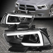 [LED DRL]FOR 11-14 DODGE CHARGER BLACK HOUSING CLEAR CORNER PROJECTOR HEADLIGHTS picture