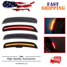 For 2015-2021 Dodge Charger Smoked Lens Front Rear LED Side Marker Lights 4X picture