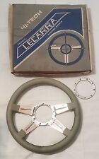 Lecarra 30320 Steering Wheel Lt Gray Leather 4Spoke 14 inch 9-Bolt NEW read picture