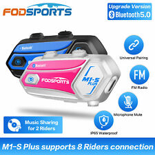 2x Fodsports M1-S Plus Motorcycle Intercom Motorbike Bluetooth Helmet Headset FM picture