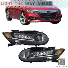 Headlight Left&Right For 2018-2020 Honda Accord 4Dr LED DRL Type Chrome Lamps picture