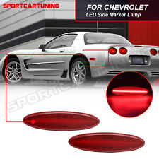 For 1997-2004 Chevrolet Corvette C5 LED Rear Side Marker Parking Lights Red Lens picture