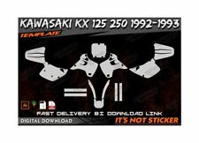 KAWASAKI KX 125 250 1992-1993 Template vector EPS-PDF-CDR format picture