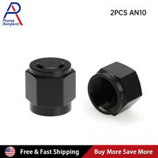 2Pcs -10AN AN10 Female AN Flare Fitting Cap Block off Nut Aluminum Black picture