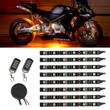 LEDGLOW 8pc ORANGE SMD LED FLEXIBLE MOTORCYCLE UNDER GLOW ACCENT BODY KIT picture