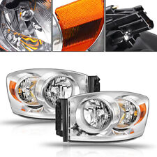 For 2006-2008 Dodge Headlights Ram 1500 2500 3500 Crystal Head Lamps Left+Right picture