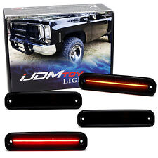4pc Set Smoke Lens Amber/Red Full LED Side Markers For 75-80 Chevy GMC C/K Truck picture