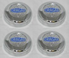 4 CAP DEAL CRAGAR S/S CHROME BLUE WHEEL RIM CENTER CAPS 09090 / 06060 SET NEW picture