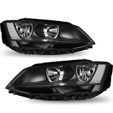 Black Factory Halogen Headlights Left+Right For 2011-2018 Volkswagen Jetta picture