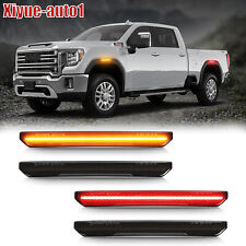 4x Smoked LED Front + Rear Side Marker Light For GMC Sierra 2500HD 3500HD 20-24 picture
