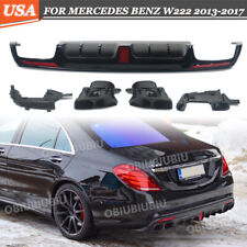 For Mercedes Benz W222 S550  S63 AMG 2013-17 Rear Diffuser w/LED Light + Exhuast picture