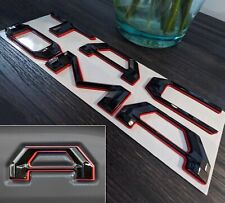 Double Layer 3D Letters Inserts fits 2016-2023 Tacoma Tailgate Black Red Outline picture