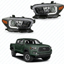For 2016 2022 Toyota Tacoma Halogen LED DRL Headlight Assembly Black Left Right picture
