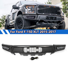 Gray For Ford F-150 XLT 15-17 Raptor Style Front Bumper Cover W/Led Fog Light US picture