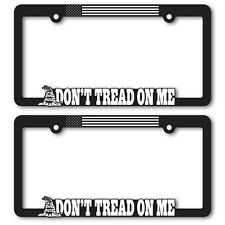 Don't Tread On Me Patriotic American Flag License Plate Frame Set.   picture