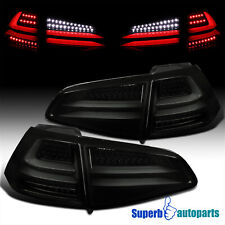 Fits 2015-2017 VW Golf MK7 Replacement Glossy Black Full LED Tail Lights Brake picture