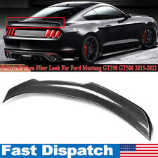 For 2015-2021 Ford Mustang GT H-Style Rear Trunk Spoiler Wing Lip Carbon Look picture