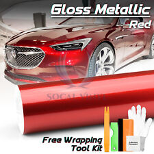 Gloss Metallic Red Candy Decal Car Vinyl Wrap Film Sticker Sheet Sparkle DIY picture