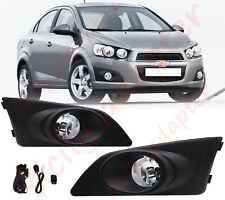 Front Bumper Fog Lights Lamps W/Bezel Switch Fit For 2011-2015 Chevy Aveo Sonic picture