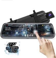 10'' Mirror Dash Cam Night Vision 1080P FHD Full Touch Screen View Backup Camera picture