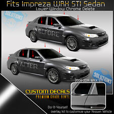 Fits 08-14 Impreza WRX STi Sedan Window Chrome Delete Blackout Kit - Gloss Black picture