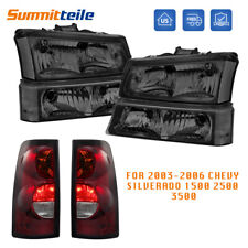 Black Headlights & Tail Light For 2003-2007 Chevy Silverado 1500 2500 3500HD picture