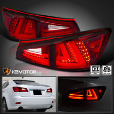 Red Fits 2006-2008 Lexus IS250 IS350 ISF LED Tube Tail Lights Brake Lamps picture