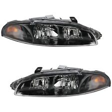 Headlight Set For 97-99 Mitsubishi Eclipse Left and Right With Bulb 2Pc picture