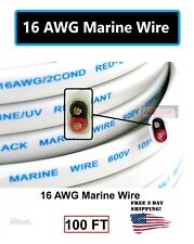 100ft 16Ga Marine Cable Grade Wire Duplex Boat 100% Copper OFC Wire 16/2 Gauge  picture