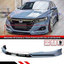 For 21-22 Honda Accord V2 Akasaka Sonic Gray Pearl 2-Tone Front Bumper Lip Kit  picture